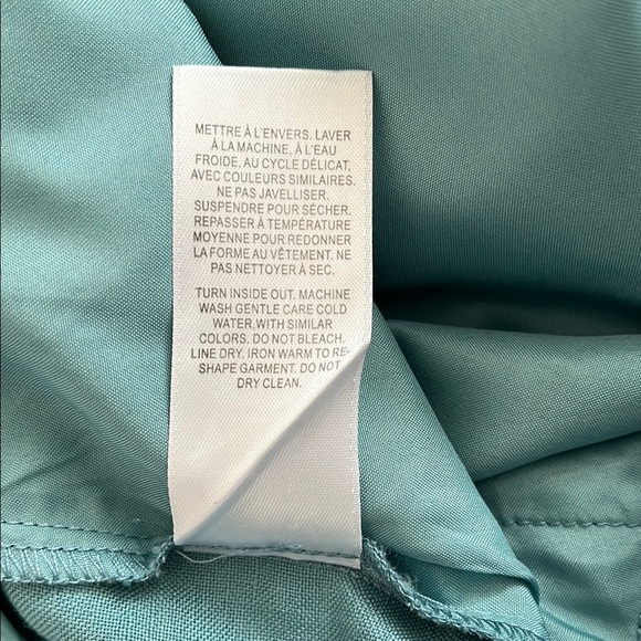 DYNAMITE Yasmin Straight Leg Linen Pants Turquoise, Size 8 - Picture 6 of 14